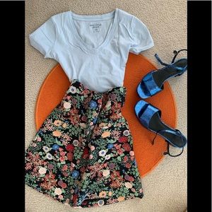 Zara Woman High Waisted Floral Mini Skirt S